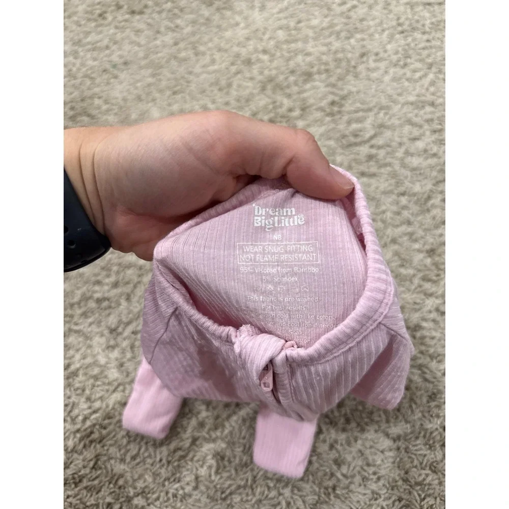 Dream big Little ribbed bamboo zippy pajamas girls size newborn